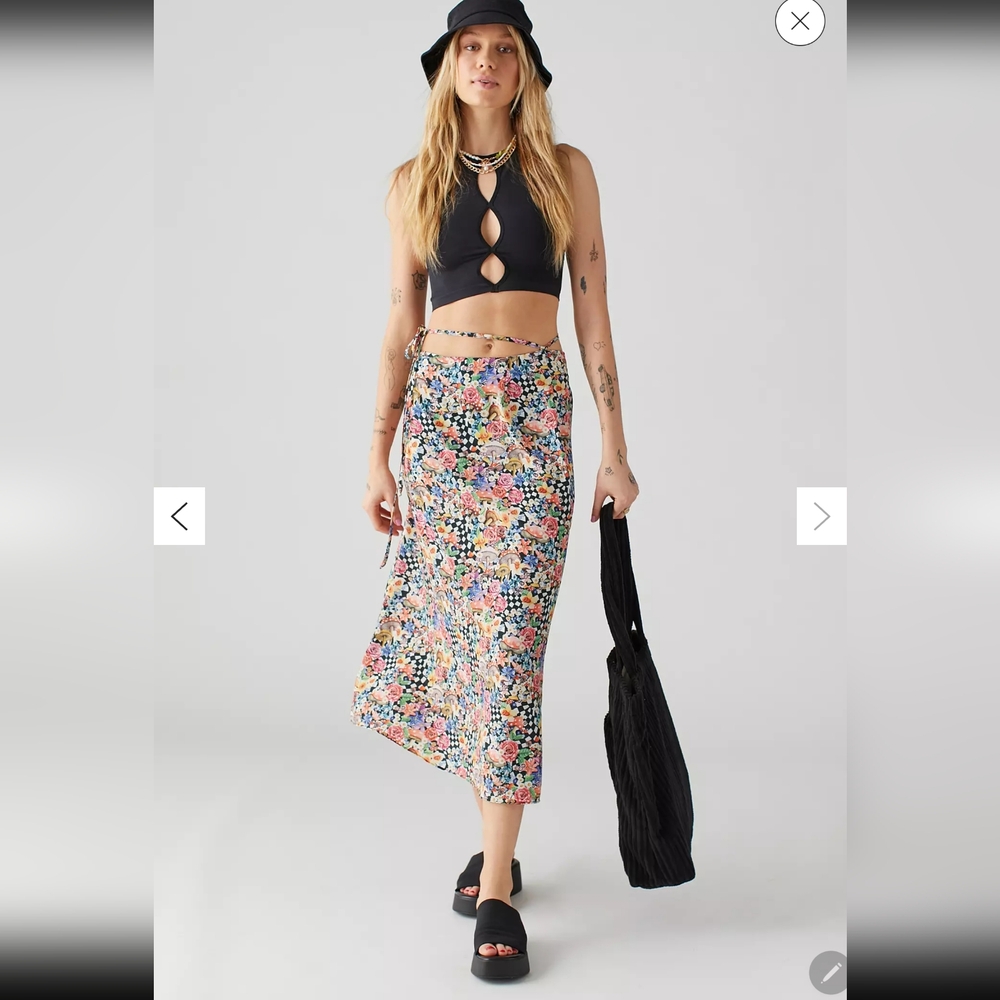 🍋For Love & Lemons Deidre Printed Midi Skirt
